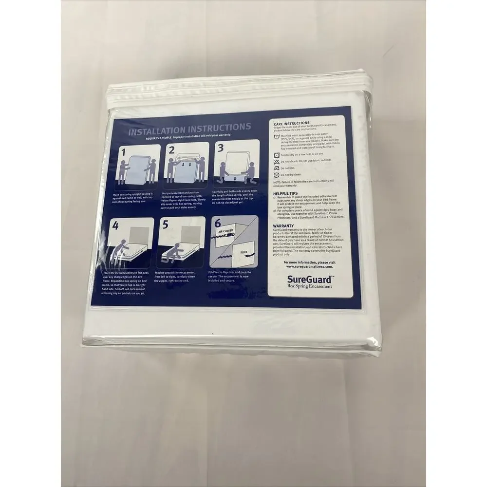 King Size SureGuard Box Spring Encasement Pack - 100% Waterproof, Bed Bug Pro...